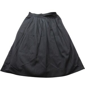 Vintage CLAUDE Black Pleated‎ Midi Skirt Size 9/10